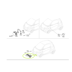 Feu de circulation diurne gauche OEM pour le modèle smart fortwo 451 Facelift 2