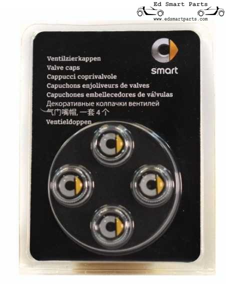 Tapones de válvula de aluminio con logotipo de cabeza de pollo en color para su Smart B66472003