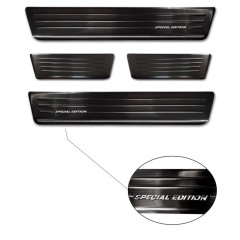 Black Stainless Steel Door sill protectors suitable for Smart ForFour 453 incl. EQ 'Special Edition' - 4-pieces