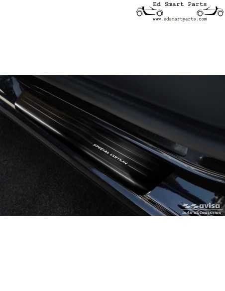 Black Stainless Steel Door sill protectors suitable for Smart ForFour 453 incl. EQ 'Special Edition' - 4-pieces