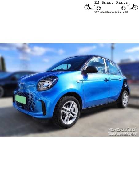 Protetores de soleira de porta de aço inoxidável preto adequados para Smart ForFour 453 incl. EQ 'Special Edition' - 4 peças