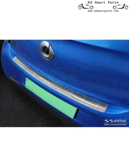 Stainless Steel Rear bumper protector suitable for Smart ForFour 453 incl. EQ 'Ribs'