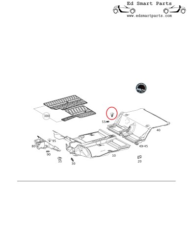 ferma tappeto originale OEM Smart Fortwo 451 per vano bagagli