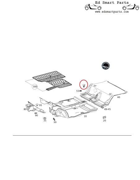 Soporte de alfombra original OEM Smart Fortwo 451 para maletero