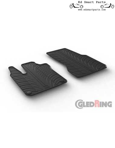 Ensemble de tapis de voiture en caoutchouc adaptés à Smart ForTwo 453 2014- (uniquement pour LHD)