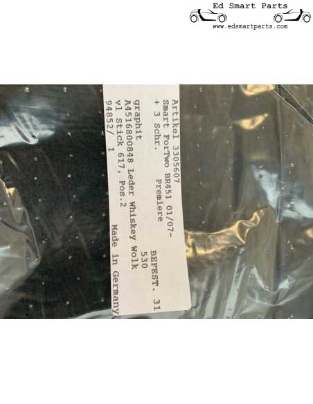 Tapis de sol en velours de luxe SMART FORTWO 451 BRABUS LIMITED ONE, lot de 2 OEM